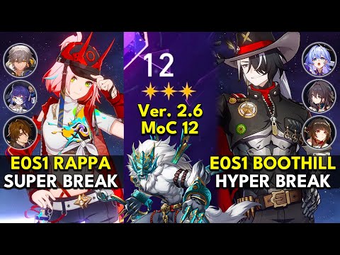 E0S1 Rappa Super Break & E0S1 Boothill Hyper Break | Memory of Chaos Floor 12 3 Stars | Honkai