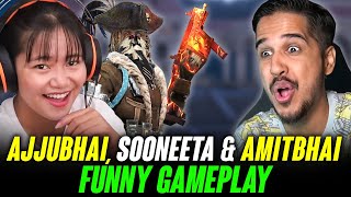 AJJUBHAI FUNNY 😍 GAMEPLAY WITH @Sooneeta AND @DesiGamers_ - FREE FIRE HIGHLIGHTS