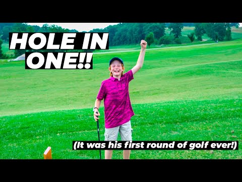 11 Year Old Hits a HOLE IN ONE | It was his FIRST round of GOLF EVER!! #shorts