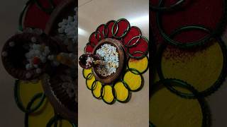 Haldi kumkum decoration ideas | Haldi kumkum Rangoli #shorts #viralshorts #haldikumkumrangoli #trend