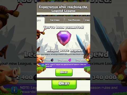 Legend league Expectation Vs Reality ll Clash of clans ll #shorts #clashofclans #coc