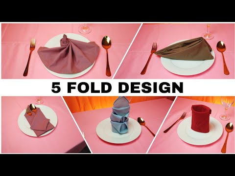 5 WONDERFUL DESIGN NAPKIN FOLDING