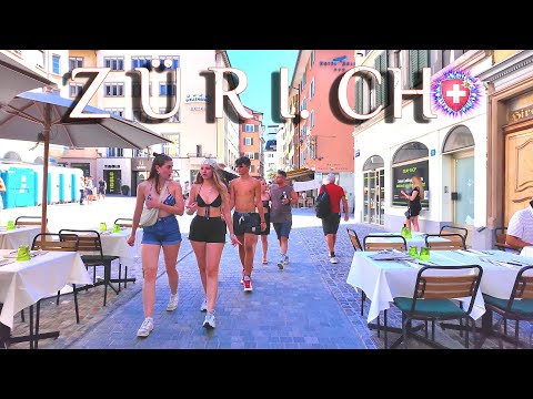 ZURICH SWITZERLAND ✨ Stroll in Old Town 4K HDR along Niederdorf - Oberdorf / Street Parade Day