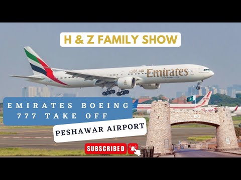 Emirates Takeoff from Peshawar Airport   Spectacular View from the Skies