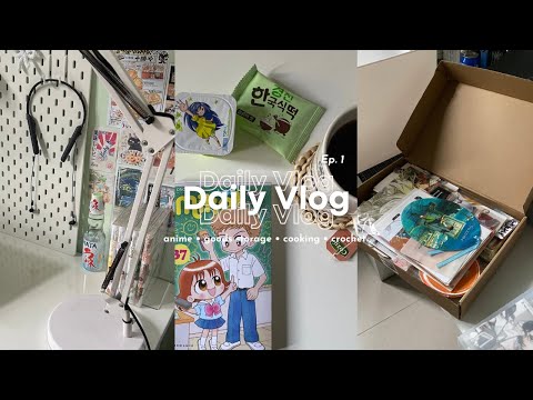 Daily Vlog | Ep. 1: anime watching, goods storage, making simple sandwich, crochet