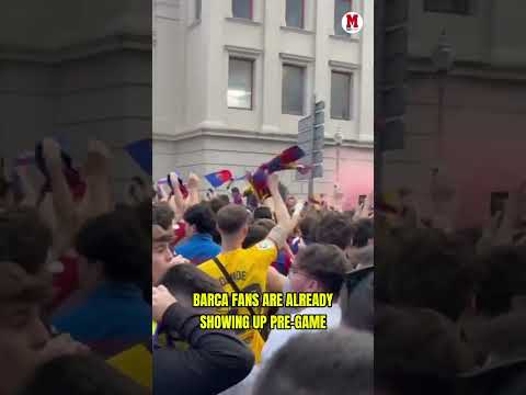 Barça fans already making noise before the game 🙌🔴🔵#Barca #Barcelona #UEFA #Champions