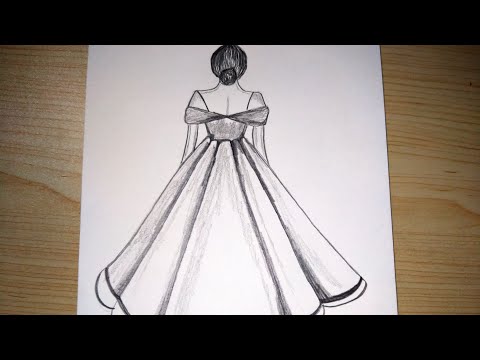 How to Draw a Girl with Beautiful Dress / How to Draw a Girl with Beautiful Dress Pencil Sketch