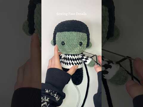 Sew Frankenstein’s Face With Me #crochet #amigurumi #sewing