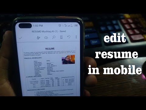 How To Edit Resume In Mobile | Technical Mushtaq