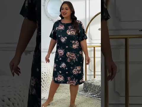 ✨ Dreamy Floral Sleep Dress for Curvy Queens! | Plus Size Lounge Wear You'll LOVE! #plussizefashion