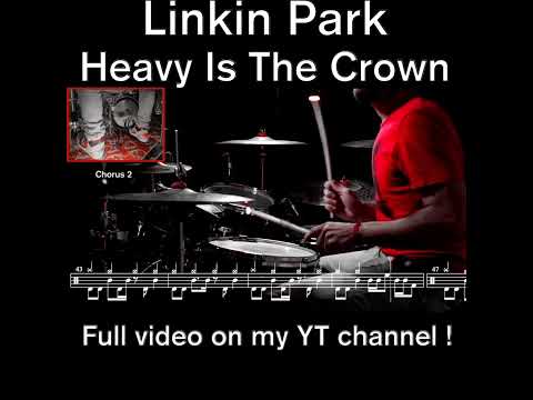 Linkin Park - Heavy Is The Crown - Drum cover (with scrolling drum score) #drumcover #drumscore