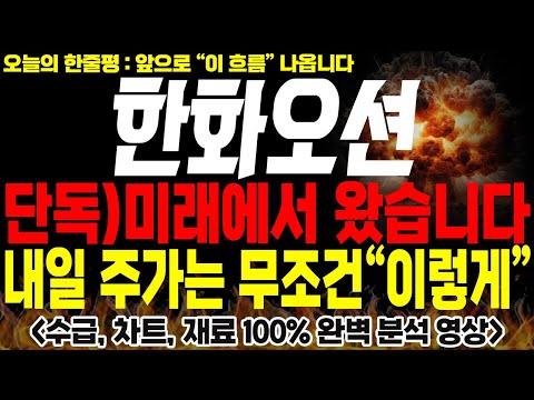 [한화오션 주가전망] 💥단독💥예상 100% 적중! 미래에서 왔습니다. 내일 주가 무조건 "이렇게" 갑니다! 필수시청🔥 #한화오션목표가 #한화오션주가 #한화오션분석