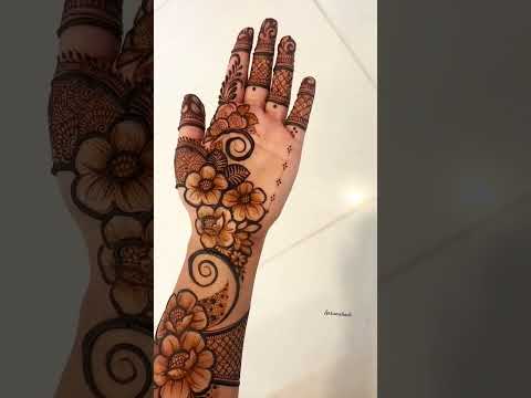 Stylish henna designs for eid, holi, karwachauth, wedding of 2025 #mehndi #aarumehndi #hennashorts