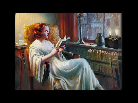 1940s Just a lazy rainy day reading by the window (oldies music in another room, rain on window ASMR