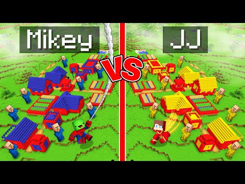 Mikey SPIDERMAN vs JJ FLASH Village Survival Battle in Minecraft (Maizen)