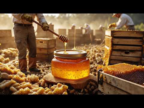 How US Farmers HARVEST Millions of Jars of Honey | Amazing Bee Farming Process