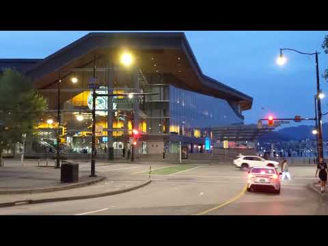 Vancouver Harbor-Convention Centre-City Night View温哥华港湾-会议中心-城市中心美丽夜景Greater Vancouver Trip大温哥华之行(1)