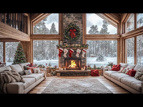 Cozy Christmas Eve Cabin Ambience | Snowy ASMR & Fire Sounds for Restful Energy Renewal