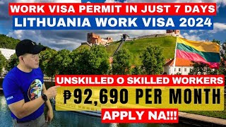 LITHUANIA WORK VISA 2024 | WORK VISA PERMIT IN JUST 7 DAYS