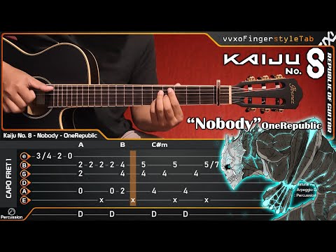 “Kaiju No. 8” Ending - Nobody by OneRepublic - Acoustic (Fingerstyle Guitar Cover) TABS Tutorial