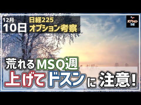 【日経225オプション考察】12/10 荒れるMSQ週、上げてドスンに注意せよ！