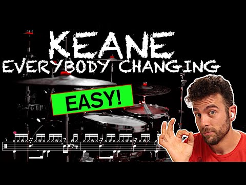 keane - Everybody Changing - Drum cover (with scrolling drum score)