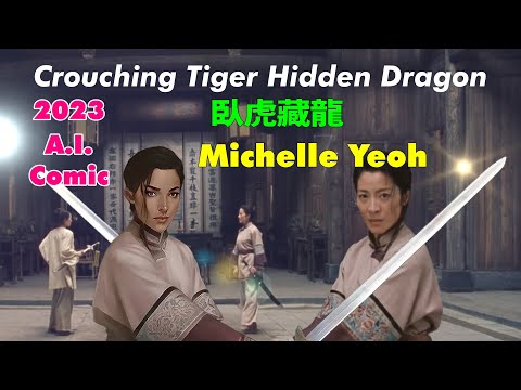 AI comic 2023 comic Crouching Tiger, Hidden Dragon: Michelle Yeoh, Zhang Ziyi - The Best Fight Scene