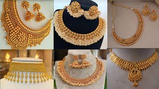 Most beautiful gold jewellery set 2024 || Trending necklace set || latest bridal jewellery set#gold