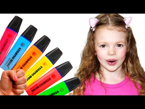 Pretends to play with  Magic Pen - Preschool toddler learn color