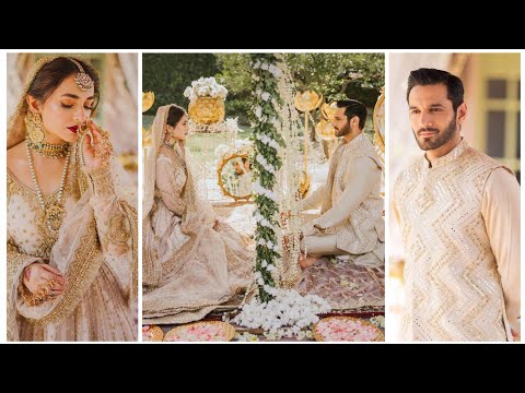 Wahaj Ali and Yumna Zaidi Nikkah Couple Matching outfits shoots ideas