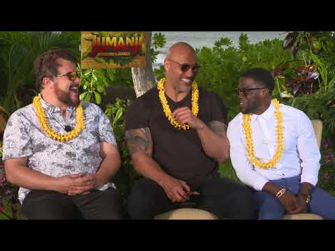 Jumanji: Welcome to the Jungle Dwayne Johnson Kevin Hart Jack Black interview.