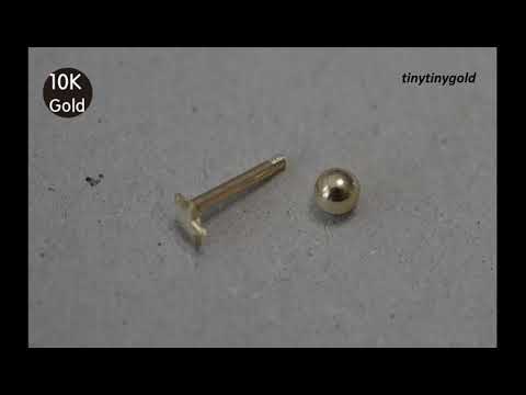 tinytinygold l Tiny 10K Solid Gold End Barbell Piercing