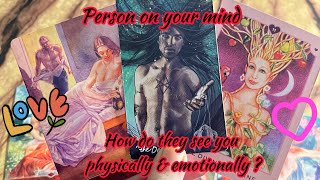 Person on your mind: How do they see you physically & Emotionally?🥰🙈 Hindi tarot card reading