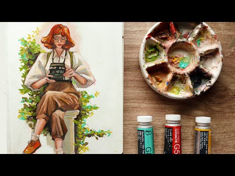 Painting over my pen sketches #11 | HOLBEIN IRODORI AUTUMN SET