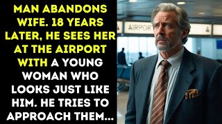 Man Abandons Wife. 18 Years Later, He Sees Her at the Airport with a Young Woman Who Looks Just Like