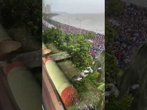 Indian Cricket Team Grand Welcome at Marine Drive.🏏🏆🥇 ✨🧨🎇🎉🎊🏆🏅#cricketfans #marinedrive