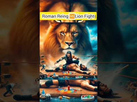 रोमन रींग🆚शेर की लड़ाई|roman ring🆚lion fight #wwe #fighting #viral #shorts