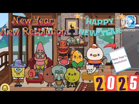 SpongeBob and Friends’ New Year Resolution #130 🎉🥳🪩#youtubevideo #spongebob  #resolution #tocaboca