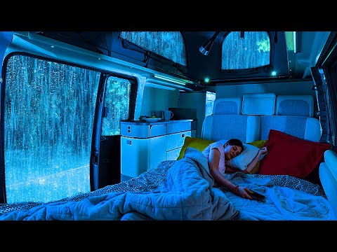 Rain Sounds For Sleeping ⚡ Soft Rain & Gentle Thunder on Cozy Car for Fast Sleep, Remove Insomnia