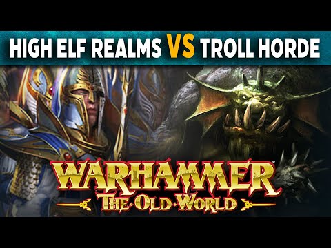 High Elf Realms VS Orc & Goblin Troll Horde - Warhammer The Old World Battle Report