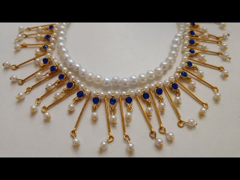 ONAM SPECIAL PEARL NECKLACE /JEWELLERY MAKING MALAYALAM /SHABNA'S DESIGNS