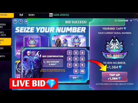 Live Bid 10000💎 Diamonds🤯 Legendary Auction Event Free Fire | Free Fire New Diamonds Event Free Fire