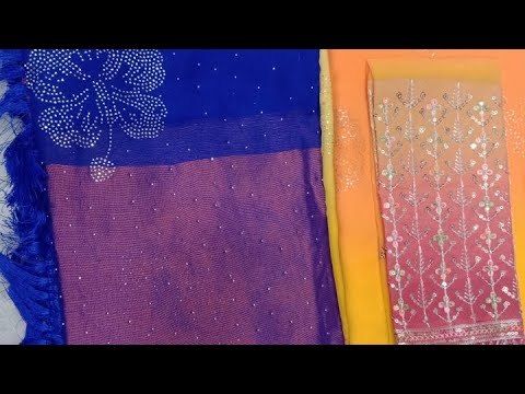 Premium quality chiffon sarees and stone work sarees