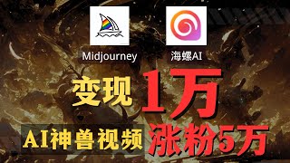 【AI搞钱实操】AI神兽爆款视频制作流程，Midjourney+海螺AI一键生成AI神兽视频，利用AI月入过万。