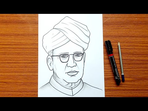 How to draw Dr. Sarvepalli Radhakrishnan for teachers day