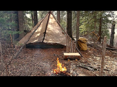 Solo Backcountry Bushcraft Tarp Camp