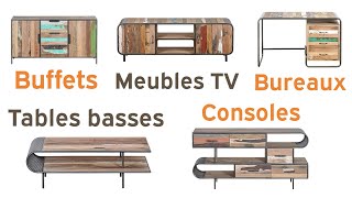 Origins Meubles - Mobilier industriel en métal et bois, meubles en bois de bateau recyclé