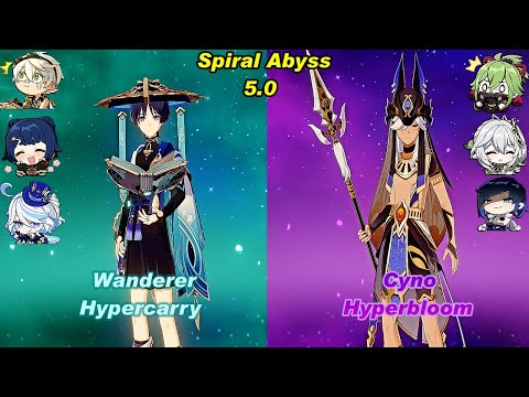 (5.0) C0 Wanderer Hypercarry & C0 Cyno Hyperbloom Spiral Abyss Floor 12 Full Star _F2P