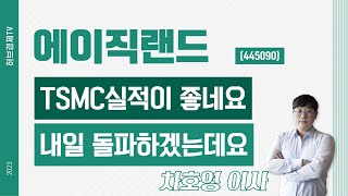 에이직랜드 (445090) - TSMC실적이 좋네요 내일 돌파하겠는데요