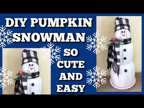 Snowman Diy using Dollar Tree Stackable Pumpkins